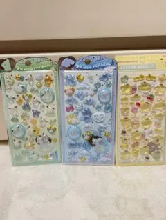 ポチャッコ、シナモロール、ポムポムプリンシール３枚セット　海外製