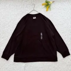 希少✨大きいサイズ　ユニクロ　ソフトニットフリースクルーネックT 3XL 茶色のサムネイル