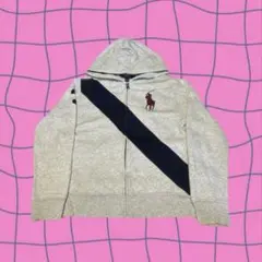 00s Ralph Lauren 短丈 ビッグポニー ジップパーカー drip