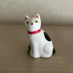 古玩】明治〜大正期 古瀬戸磁器型 右手招き猫 （三毛猫）金運招福 郷土