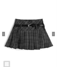 GRL ベルト・インパン付きチェック柄プリーツミニスカート[ac2583]