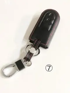 スマートキーケース 7 黒　赤ダイハツ　レザー　タントムーヴ カスタム キャスト