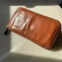 IL BISONTE ブラウン レザー 長財布 エイジングによる光沢！