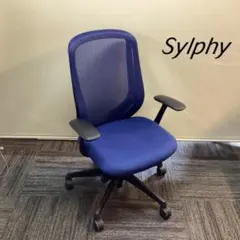 定価１０万　在庫３脚　オカムラ　シルフィチェア　前傾チルト　メッシュ　ブルー
