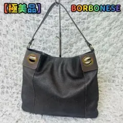 ボルボネーゼBORBONESEレザーワンショルダーハンドバッグうずら柄OP本革のサムネイル
