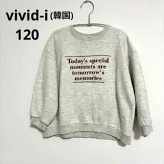 vivid-i ロゴプリント トレーナー グレー XL 韓国