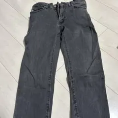 ダークグレー ストレートデニムパンツ　28