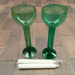 硝子のキャンドルホルダー　ウォーターキャンドルスタンド　未使用の保管品