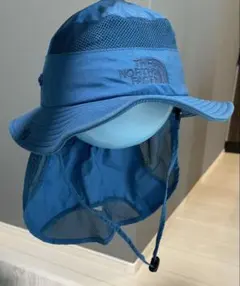 ザノースフェイスキッズkidsナイロンハットKS(47～49)ブルー美品TNF