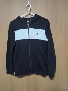 adidas アディダス キッズ ジュニア フルジップパーカー 150 黒