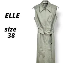 【ELLE（エル）】ノースリーブ ワンピース ベルト付き 38 レディースのサムネイル