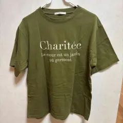 Charitéc ロゴ刺繍 半袖Tシャツ カーキのサムネイル