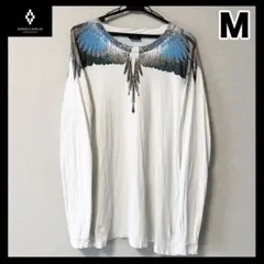 【マルセロブロン】ロンT 白 Mサイズ フェザー 羽根プリント 長袖カットソーのサムネイル
