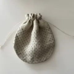 ハンドメイド　リネン　巾着