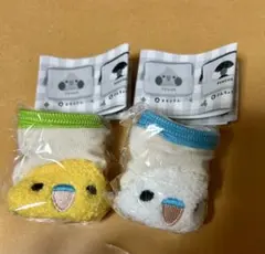 ことりのさがらポーチ　セキセイさん（グリーン、ブルー）　2点セット