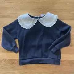 ZARA KIDS 120 レース襟付きネイビー トレーナー