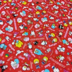 サンリオ/キャラMIX オックス生地/贈り物·ギフト柄110×50cmR