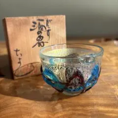 がらす 酒の器 盃 ガラス 酒器 作家物 共箱