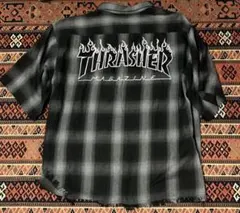 00s スラッシャー　THRASHER オンブレチェックシャツ　XL バック刺繍のサムネイル