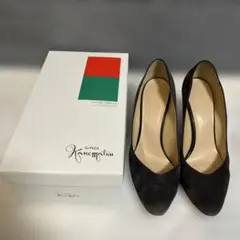 3月お値下げ！銀座かねまつ ダークグレー　スエード ハイヒール