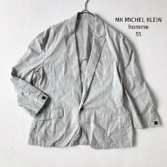 ミッシェルクランオム 薄手ジャケット【51】7-8分袖 グレー コットン100%