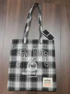 SPALDING チェック柄トートバッグ 新品未使用　タグ付き　ブラック