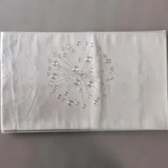 ホワイト 袋帯 銀色刺繍