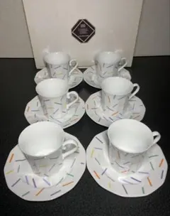 【未使用】HOYA・保谷クリスタル・カップ&ソーサー・6客