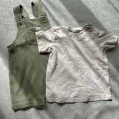 H&M オーバーオールとTシャツセット 80