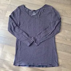 ホットコット 長袖カットソー《ブラウンxブラック》