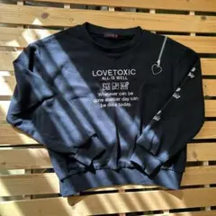 【L】lovetoxic 黒トレーナー ジッパー付き
