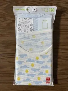 【120サイズ】ユニクロ コットンメッシュタンクトップ（2枚組）ブルー