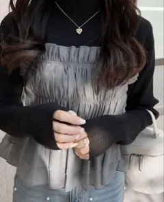 フリルデザイン ブラック・グレー ビスチェ