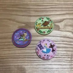 ディズニー刺繍缶バッジ3個セット　アラジン　ライオンキング　アリス