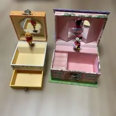 平成レトロディズニーミニちゃんオルゴール　鏡付プーさん　オルゴール　2セット