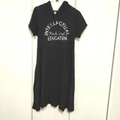 E hyphen world gallery フード付きひざ丈ワンピース