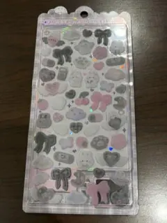 【正規品】 ふわふわドロップシール しろくろボンボン フロッキー クーリア