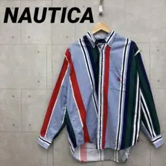 90s ヴィンテージ NAUTICA ノーティカ ストライプ 長袖シャツ