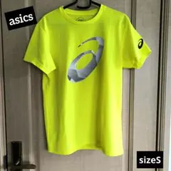 asics　アシックス　イエロー ランニングトップス　半袖Tシャツ　sizeS