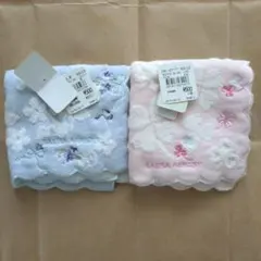 ローラアシュレイ 花柄タオルハンカチ 2枚セット