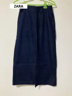 ZARA ザラ デニム タイト 前スリット入り マキシスカート ロングスカート