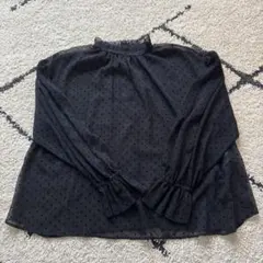 SLOBE IENA ブラックドットブラウス