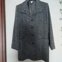 タイムセール！ 御婦人 レディース ジャケット グレー ツイード風 軽量 大きめ