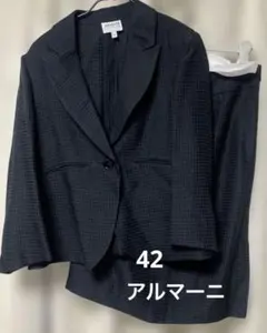 ARMINI ブラックチェック柄 スーツセット42