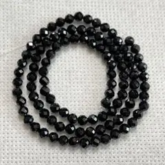 ブラックスピネル　天然石ビーズ　3mm　一連38cm
