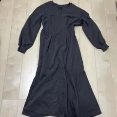 JUNOAH ダークグレー ロングワンピース