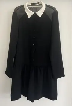 ZARA シャツサロペット　オールインワン　ブラック　XS