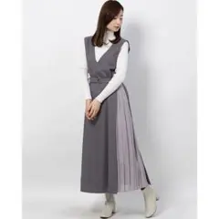 archives サイドプリーツジャンスカ ／チャコールグレー