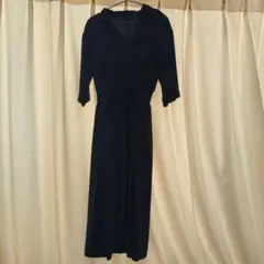 パ*実様 ネイビー ボタン付きシャツワンピース マタニティワンピース