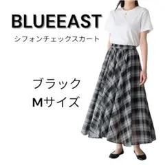 BLUEEAST シフォンチェックスカート　ブラック Mサイズのサムネイル
